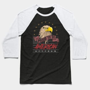 American Eagle Head Veteran Vector Baseball T-Shirt